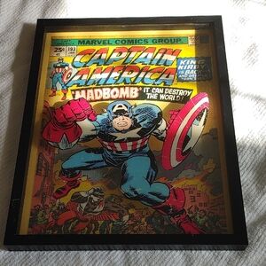 Framed Captain America Comic Art